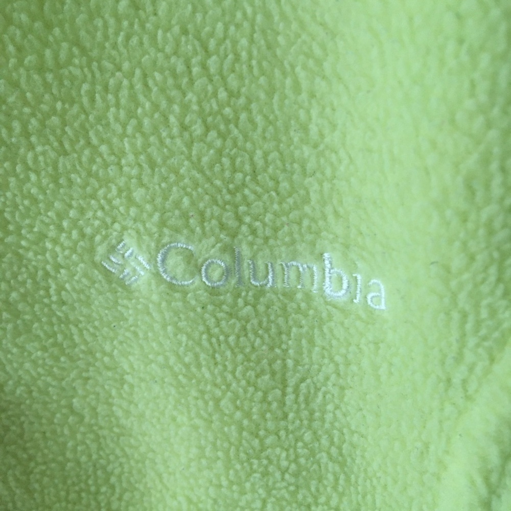Columbia Yellow Green Fleece Zipper Vest - Picture 2 of 7